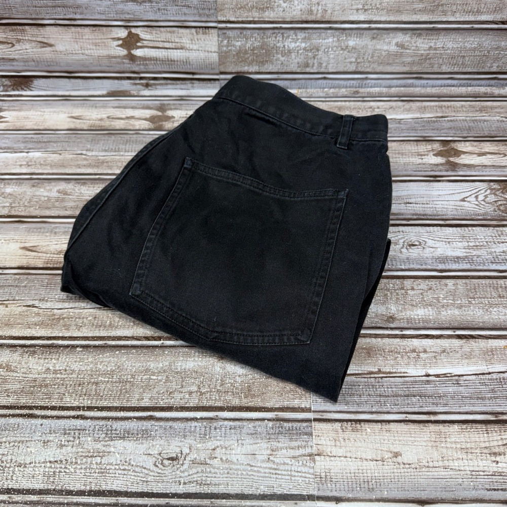 AllSaints Pants Women 32 Black Cotton Twill Straight Leg Cropped Casual Trousers